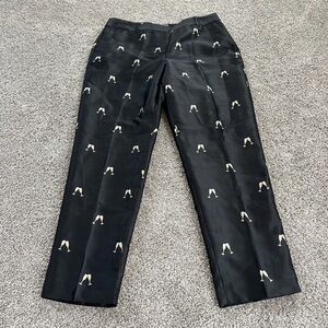 Talbots Black Pants with Tan Accents